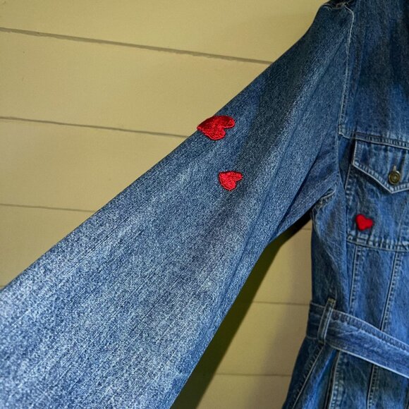 LIZ CLAIBORNE CRAZY HORSE Vintage belted denim jacket - Picture 4 of 10